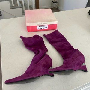 Charles Jourdan Purple Knee Boots. 10